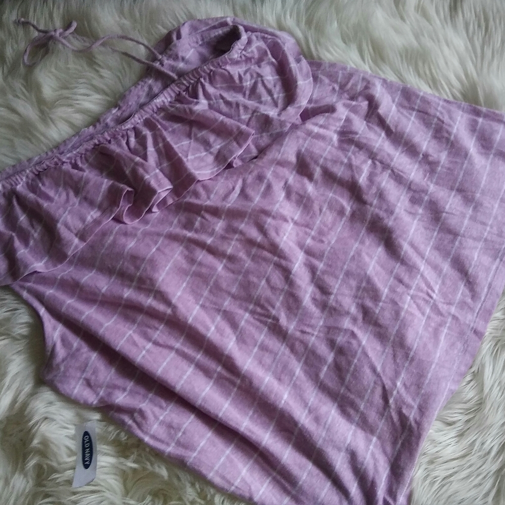 Old Navy Ruffled Linen-Blend One-Shoulder Size XL - Picture 3 of 6